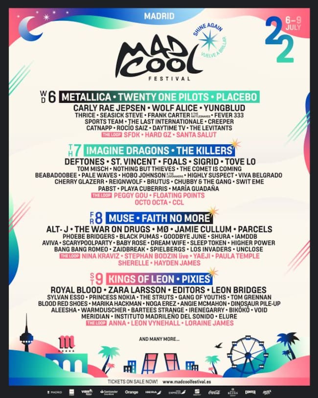 Cartel del Mad Cool Festival 2022.