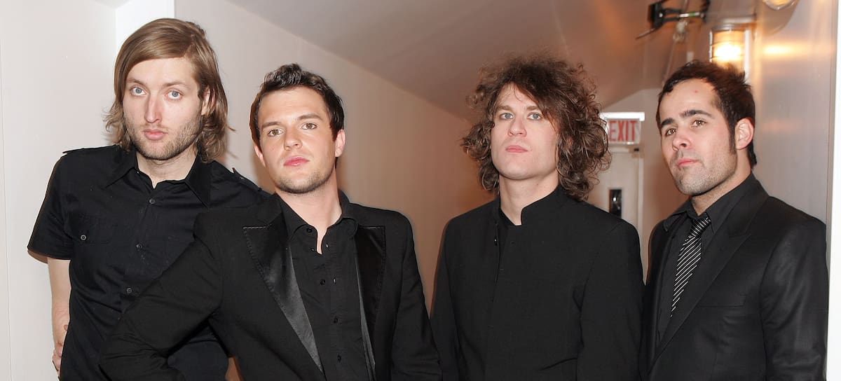Brandon Flowers, Mark Stoermer, Dave Keuning y Ronnie Vannucci Jr., integrantes de The Killers, en 2005.