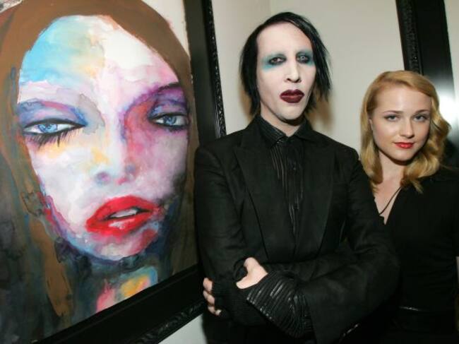 Marilyn Manson y Evan Rachel Wood en un evento celebrado en Los Ángeles