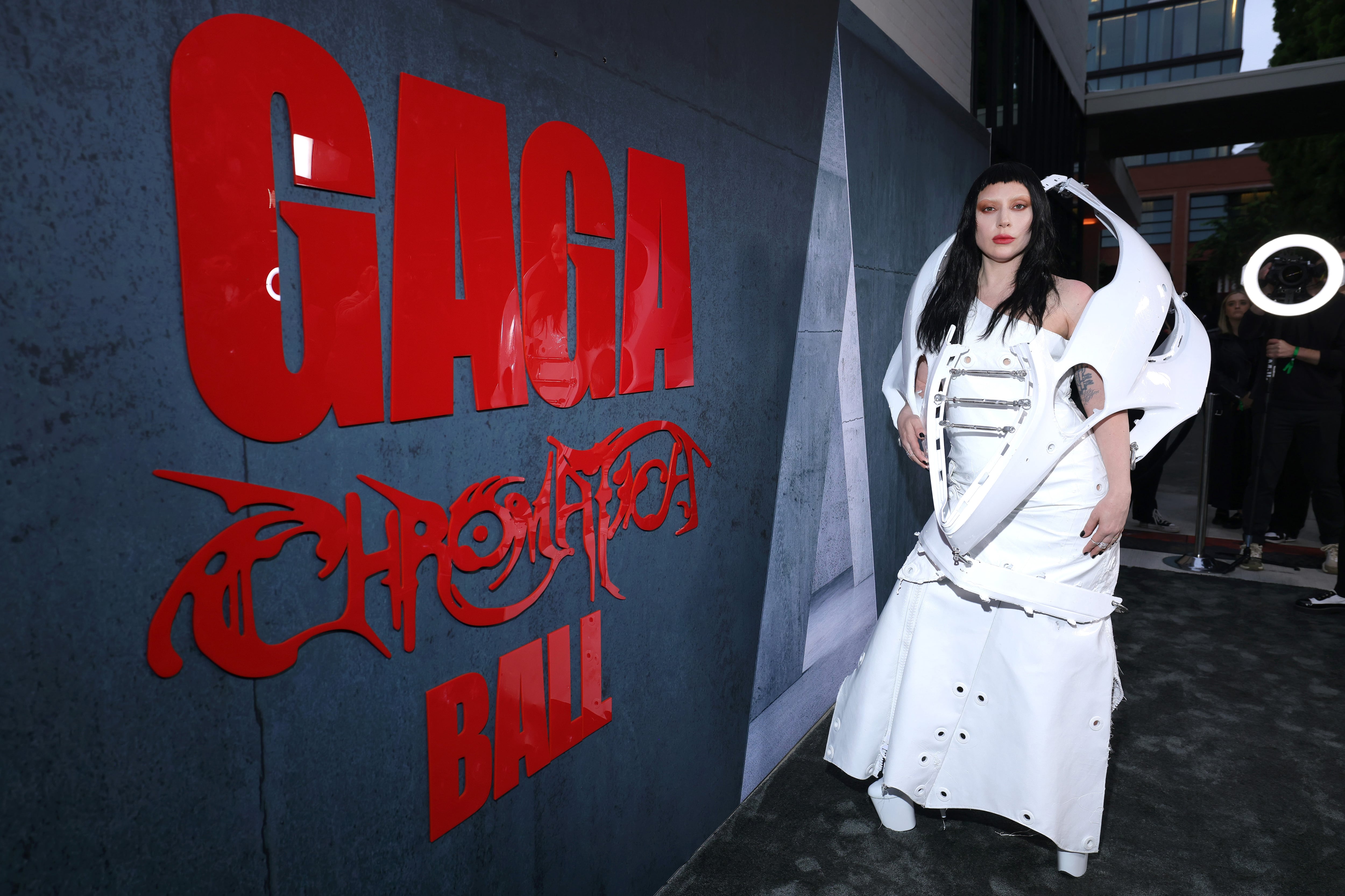 Lady Gaga en la premiere de Gaga Chromatica Ball&#039; en Los Ángeles. Getty.