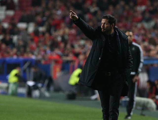 Cholo Simeone en uno de los partidos de Champions.