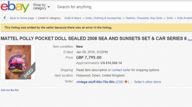 Este modelo de Polly Pocket se llegó a vender por 7.795£ (unos 8.700 €)