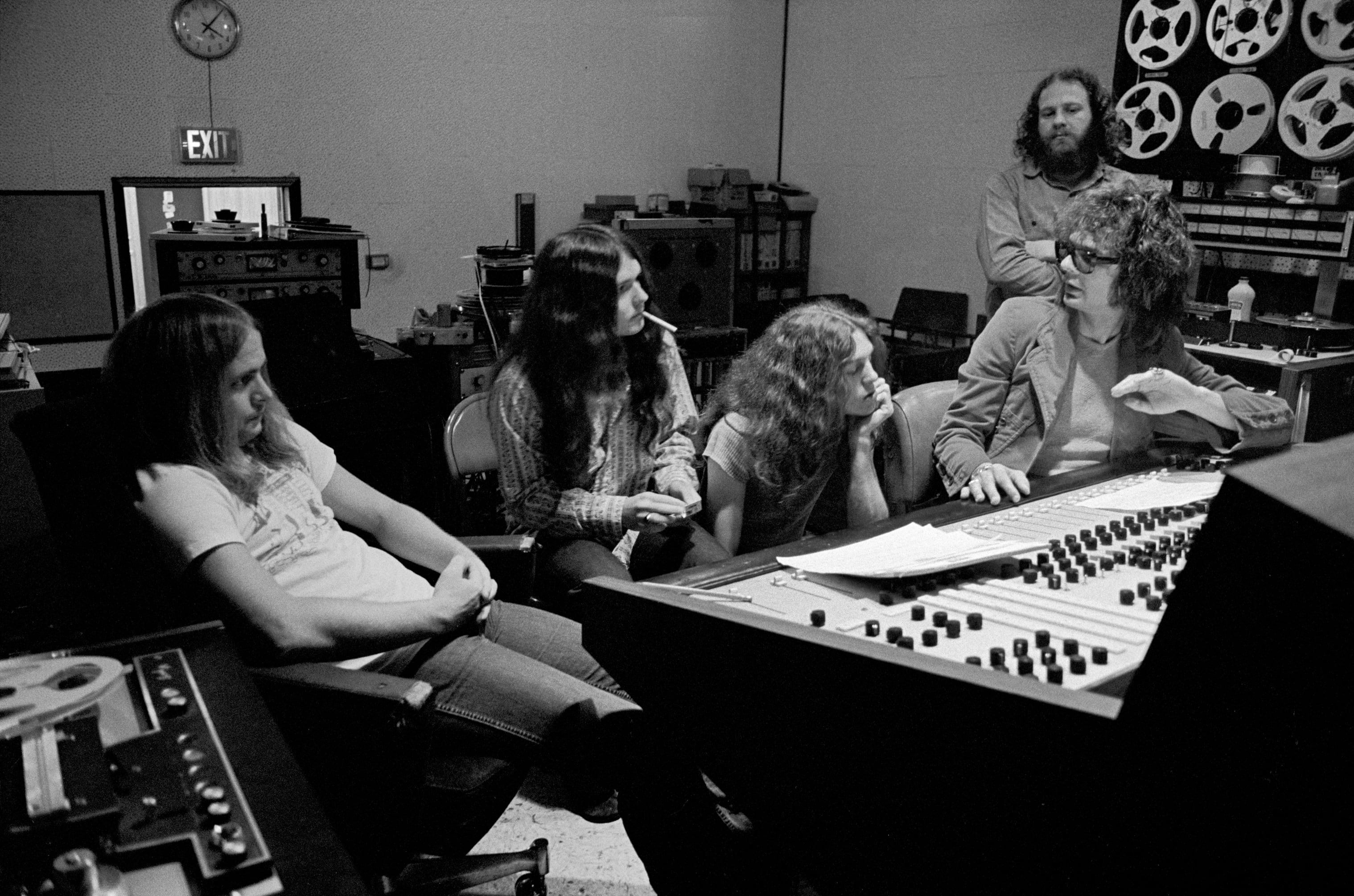 Lynyrd Skynyrd trabajando con Al Kooper en el estudio de Atlanta, Georgia.