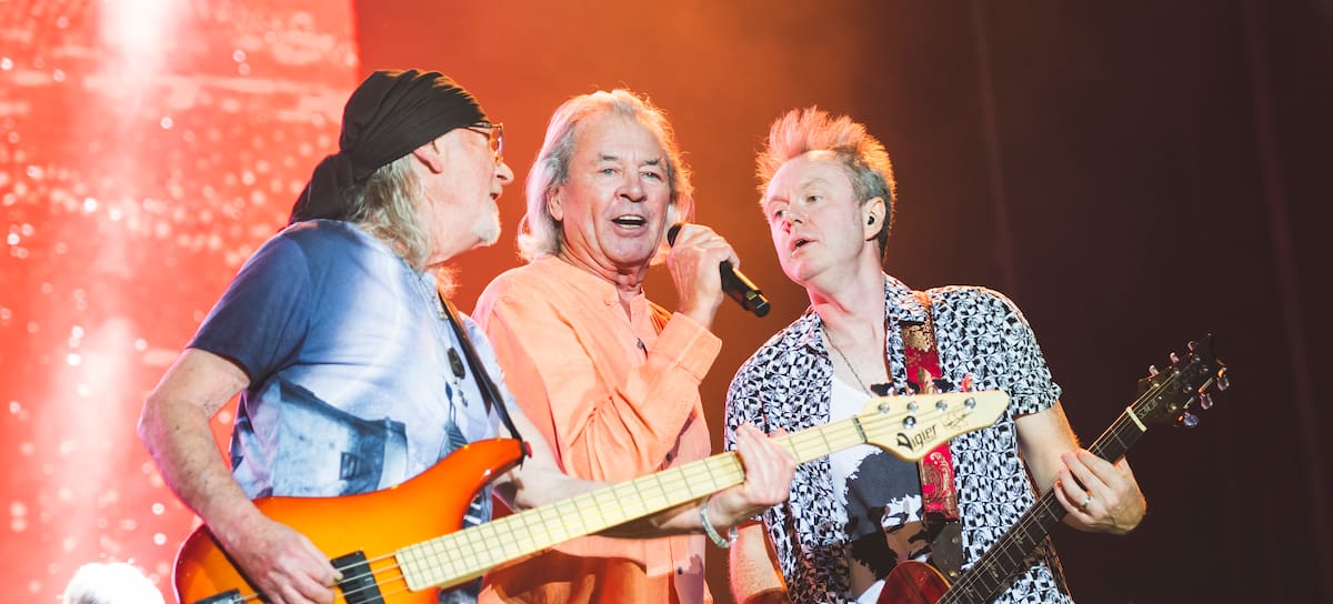 Roger Glover, Ian Gillan y Simon McBride (Deep Purple) en el festival Alma 2024 de Madrid
