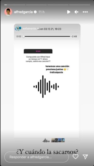 Alfred García a través de Instagram Stories