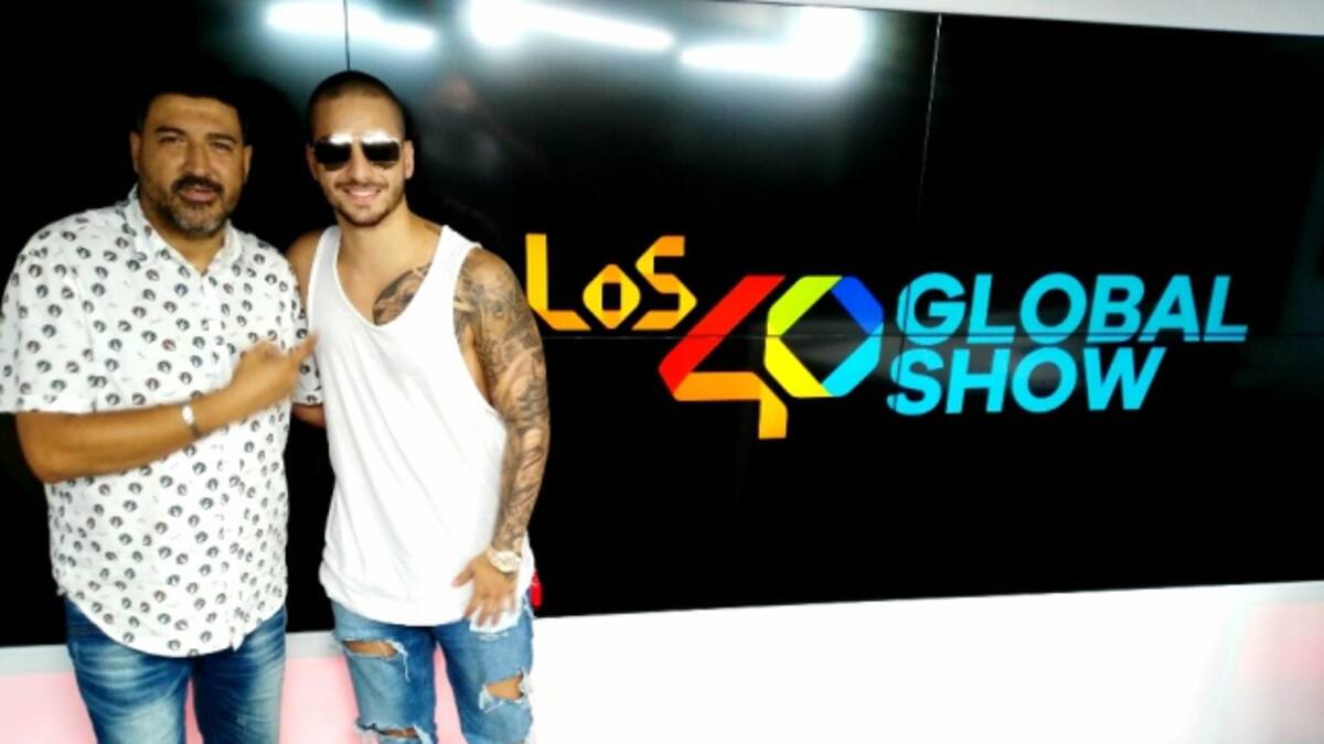 Maluma visita a Tony Aguilar en 40 Global Show