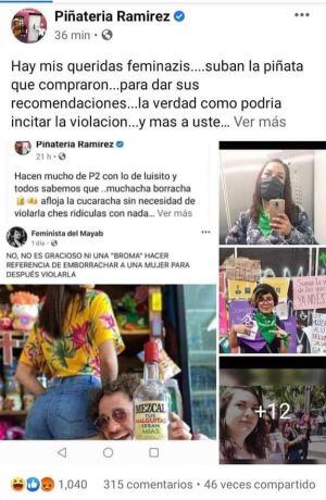 Piñatería hace comentarios en contra de las feministas