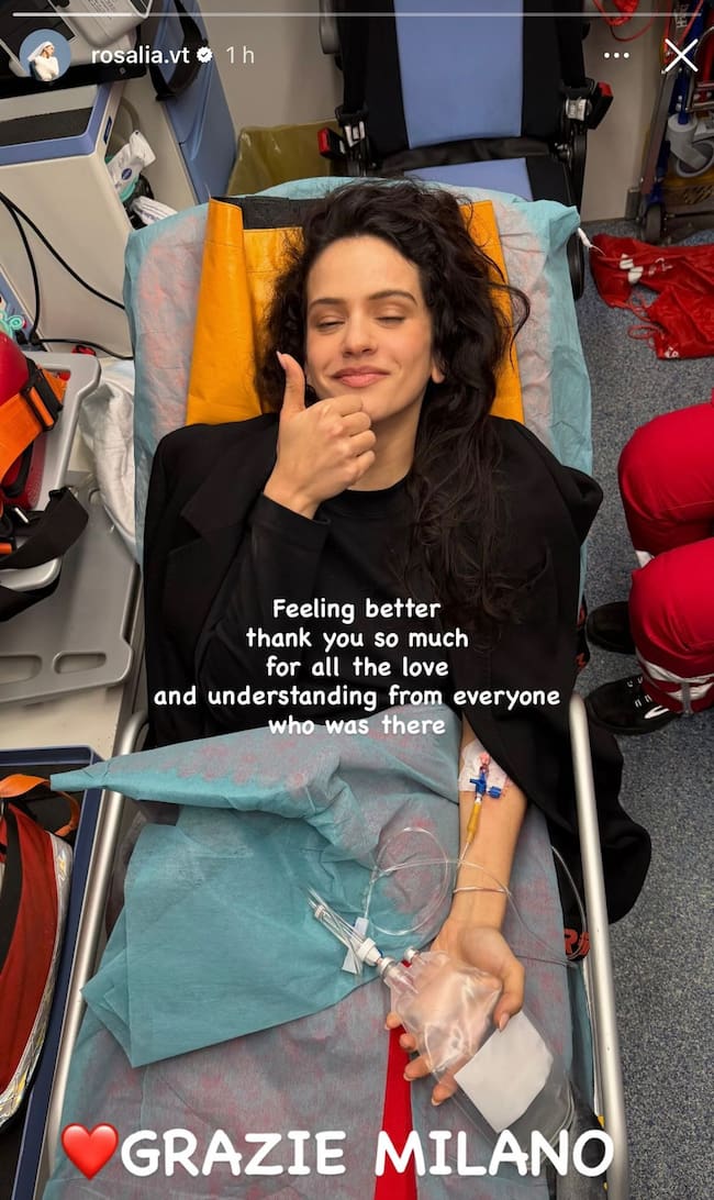 Rosalía en una foto de Instagram tras el concierto de Milán