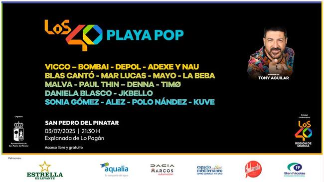 Cartel de LOS40 Playa Pop 2025