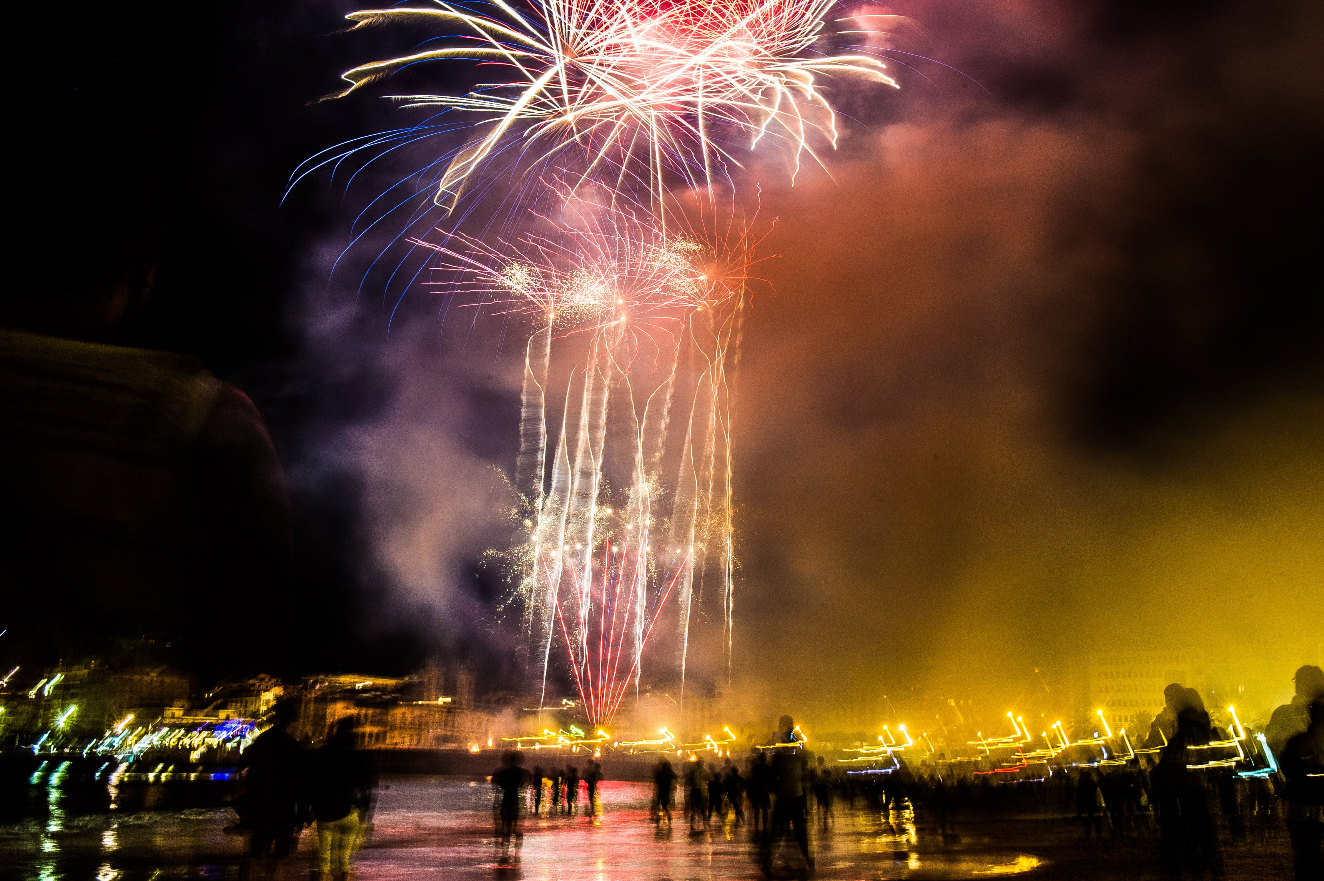 Fuegos artificiales de la Semana Grande de Bilbao.