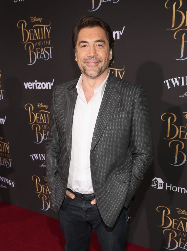 Javier Bardem no quiso perderse el estreno de La bella y la bestia en Los Ángeles.