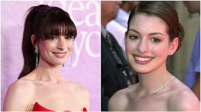 Anne Hathaway en 2024 y en 2001