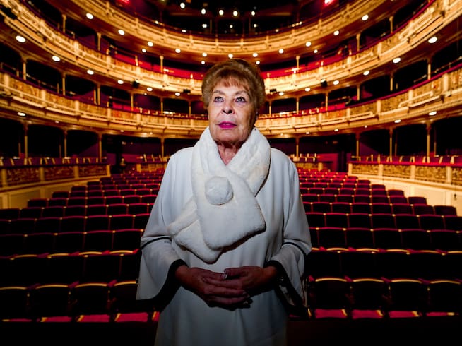 Gemma Cuervo en una entrevista en el Teatro María Guerrero de Madrid en 2021