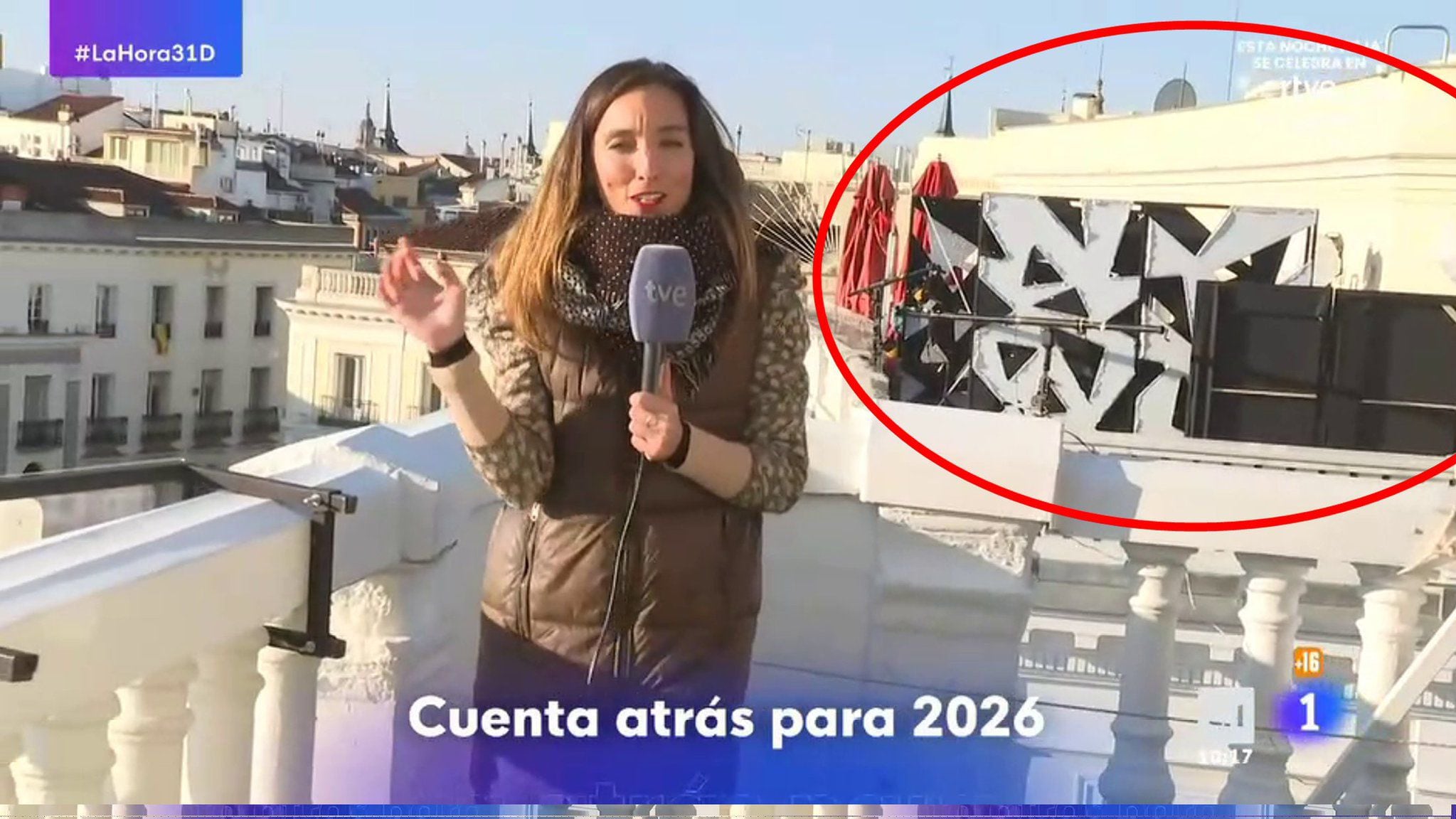 TVE mostrando el balcón de Sol