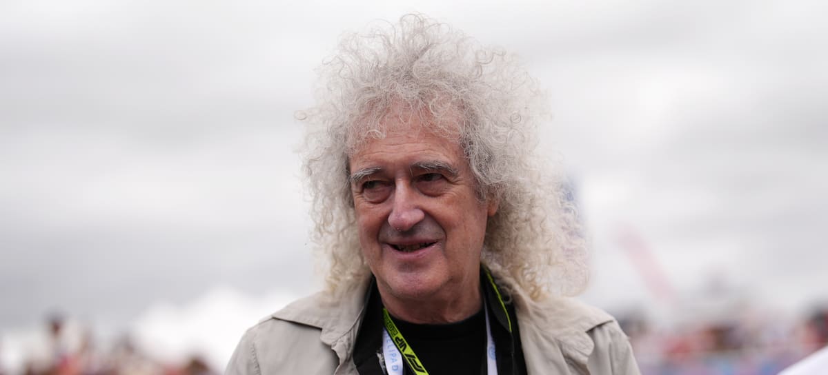 Sir Brian May (Queen) en el GP de F1 de Silverstone, 5 de julio de 2026.