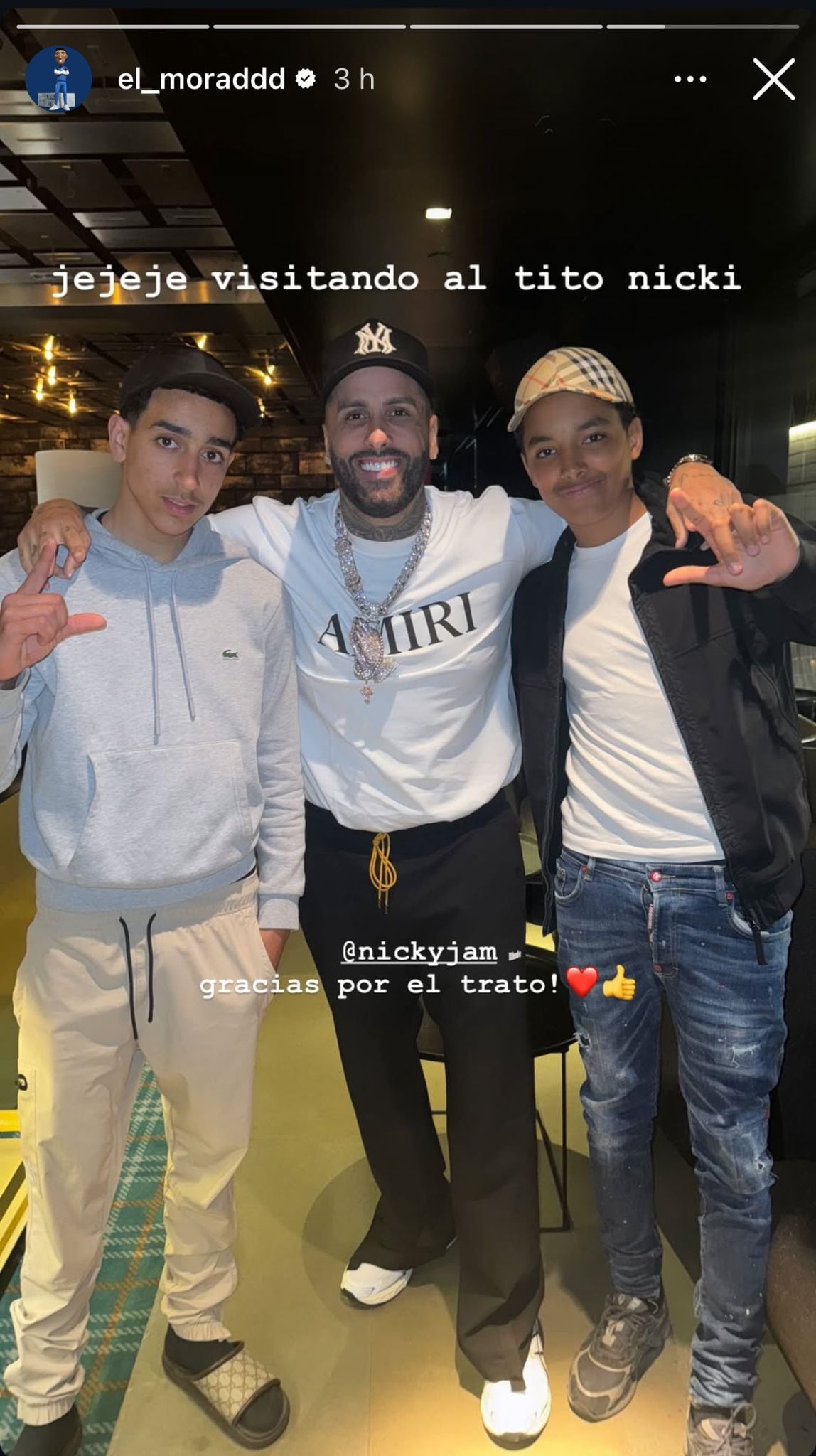 Historia de Instagram de Morad