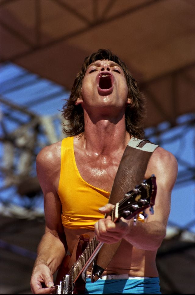 Mick Jagger, cantante de The Rolling Stones, canta en 1981 en San Francisco, California.