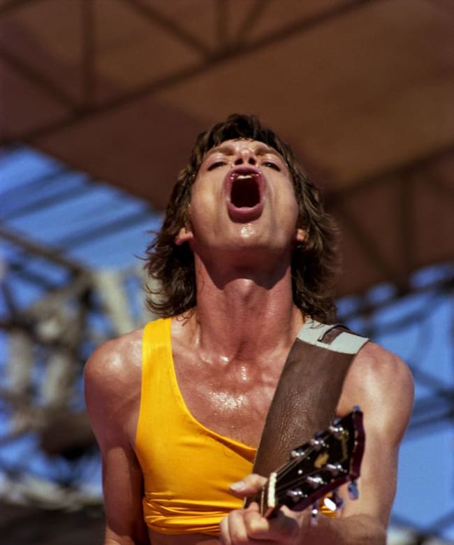 Mick Jagger, cantante de The Rolling Stones, canta en 1981 en San Francisco, California.