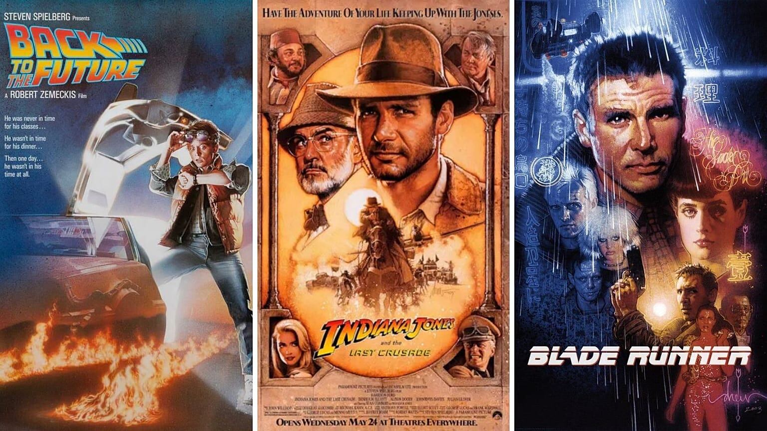 Posters de Back to the Future, Indiana Jones y Blade Runner; una selección del increible trabajo de Drew Struzan.