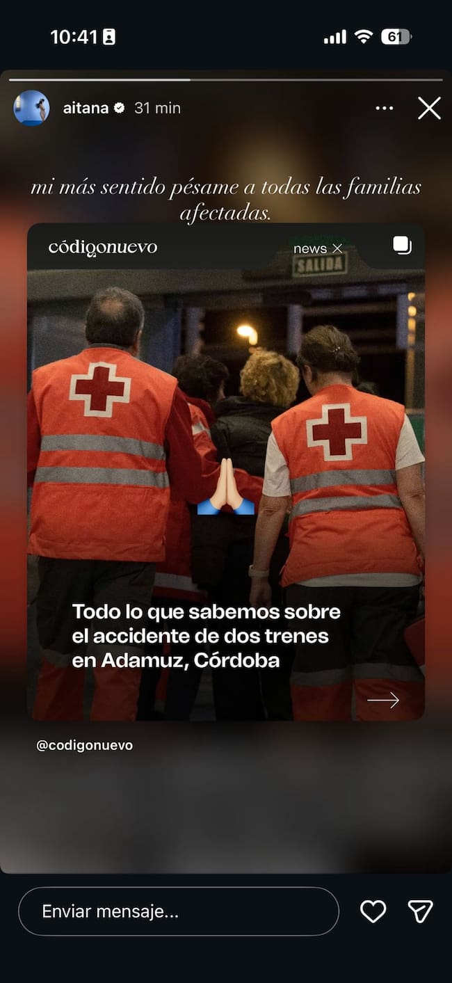 Captura del storie de Aitana