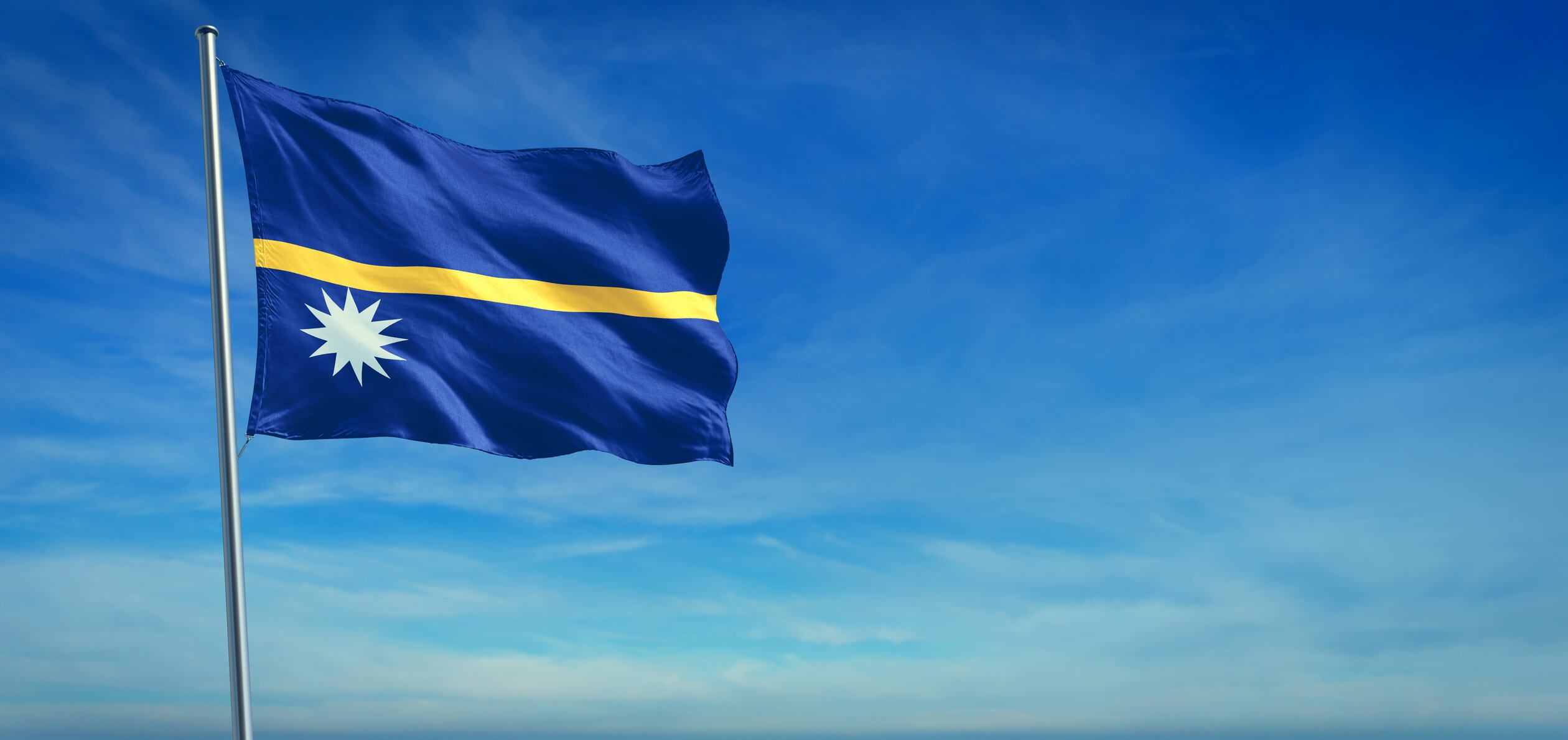 La bandera del microestado de Nauru.
