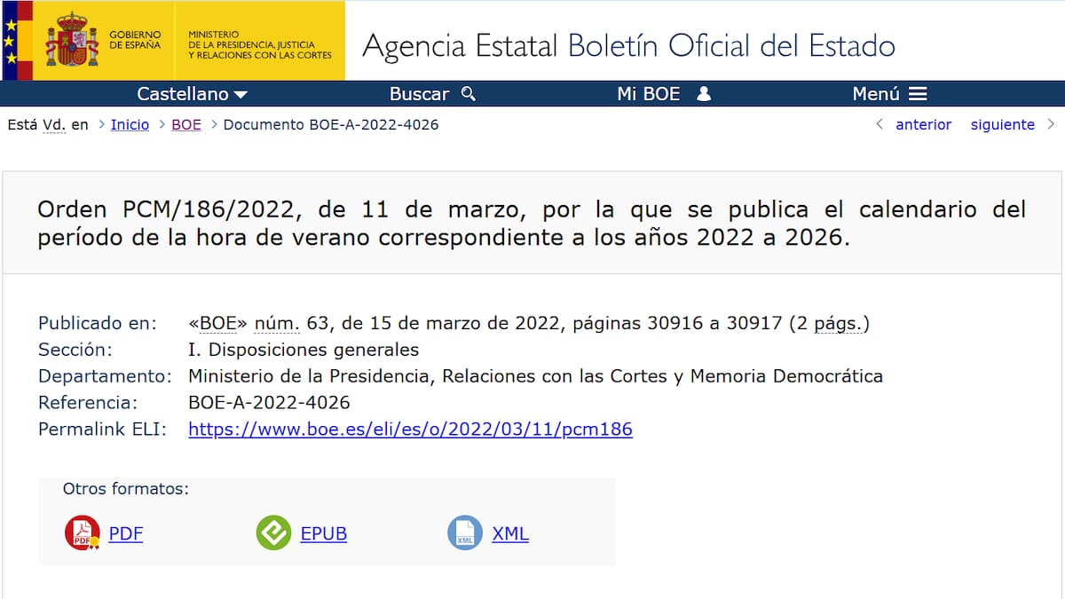 El BOE lo confirma: ¿Será 2026 el último cambio al horario de verano?