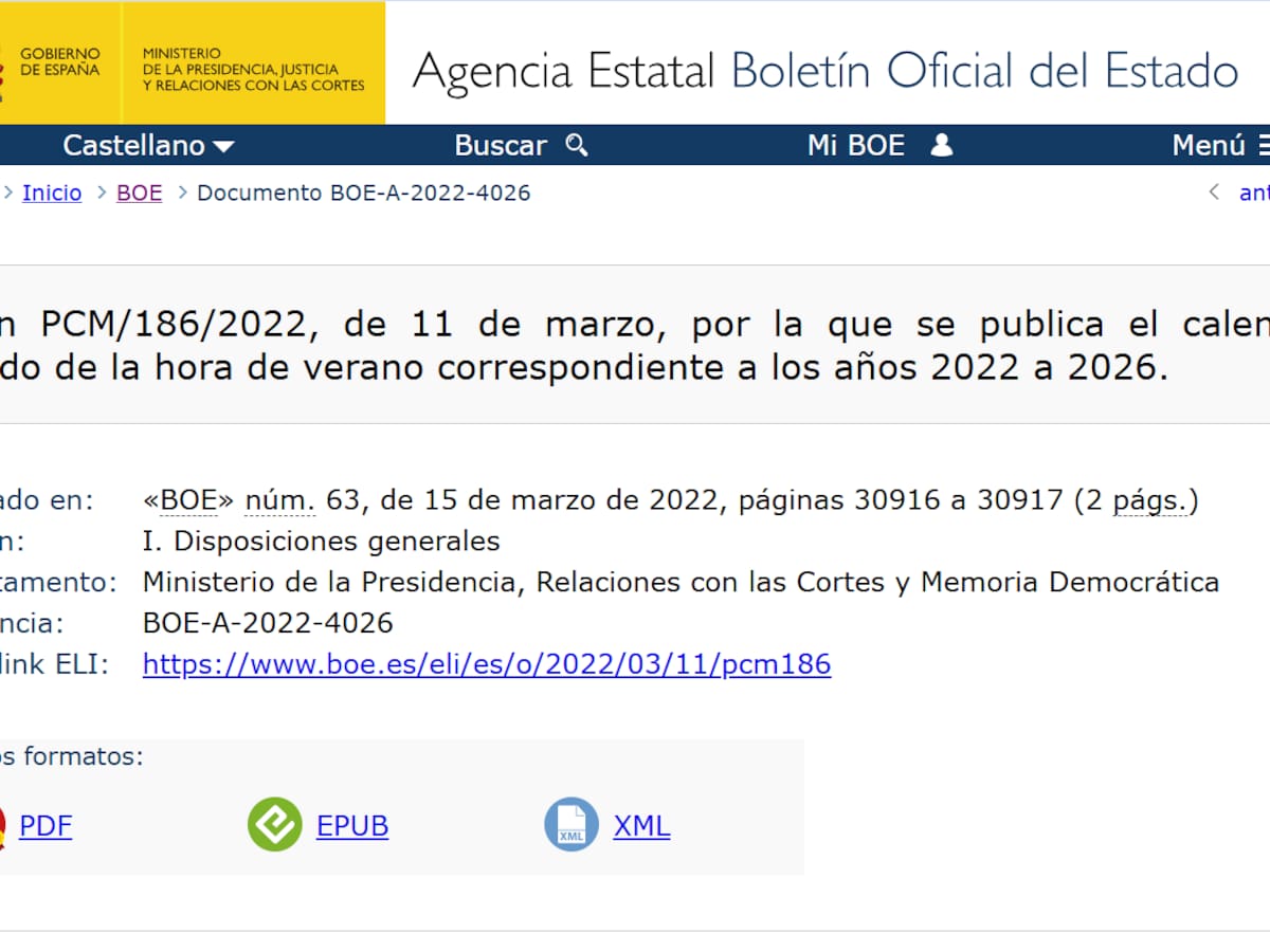 El BOE lo confirma: ¿Será 2026 el último cambio al horario de verano?