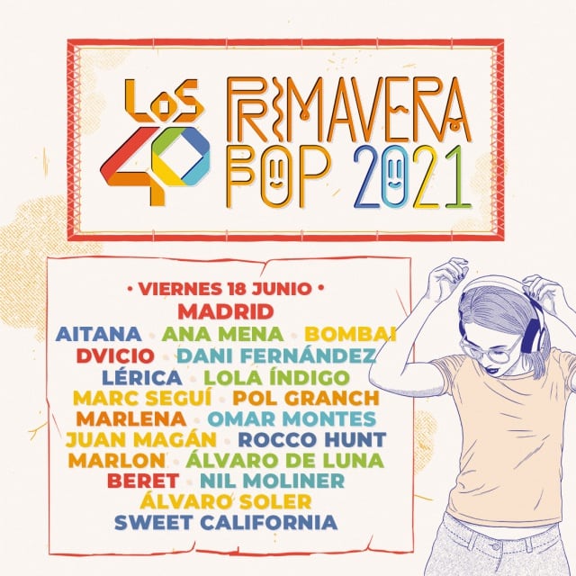 Cartel de LOS40 Primavera Pop 2021 Madrid