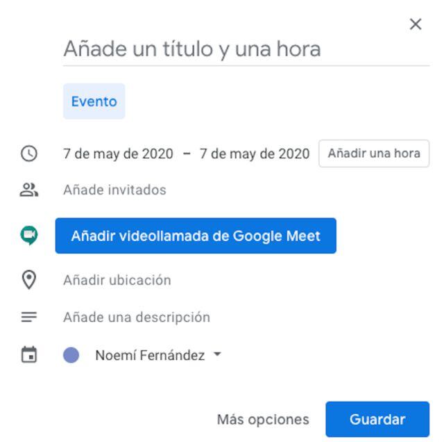 La función de Google Meet ya disponible en Google Calendar.