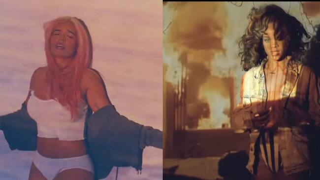 Karol G y Rihanna en 'Contigo' y 'We found love'