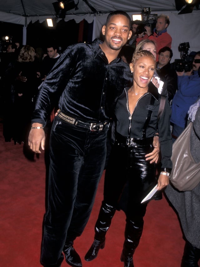 El actor Will Smith y su mujer, la actriz Jada Pinkett, en una premiere en 1997.