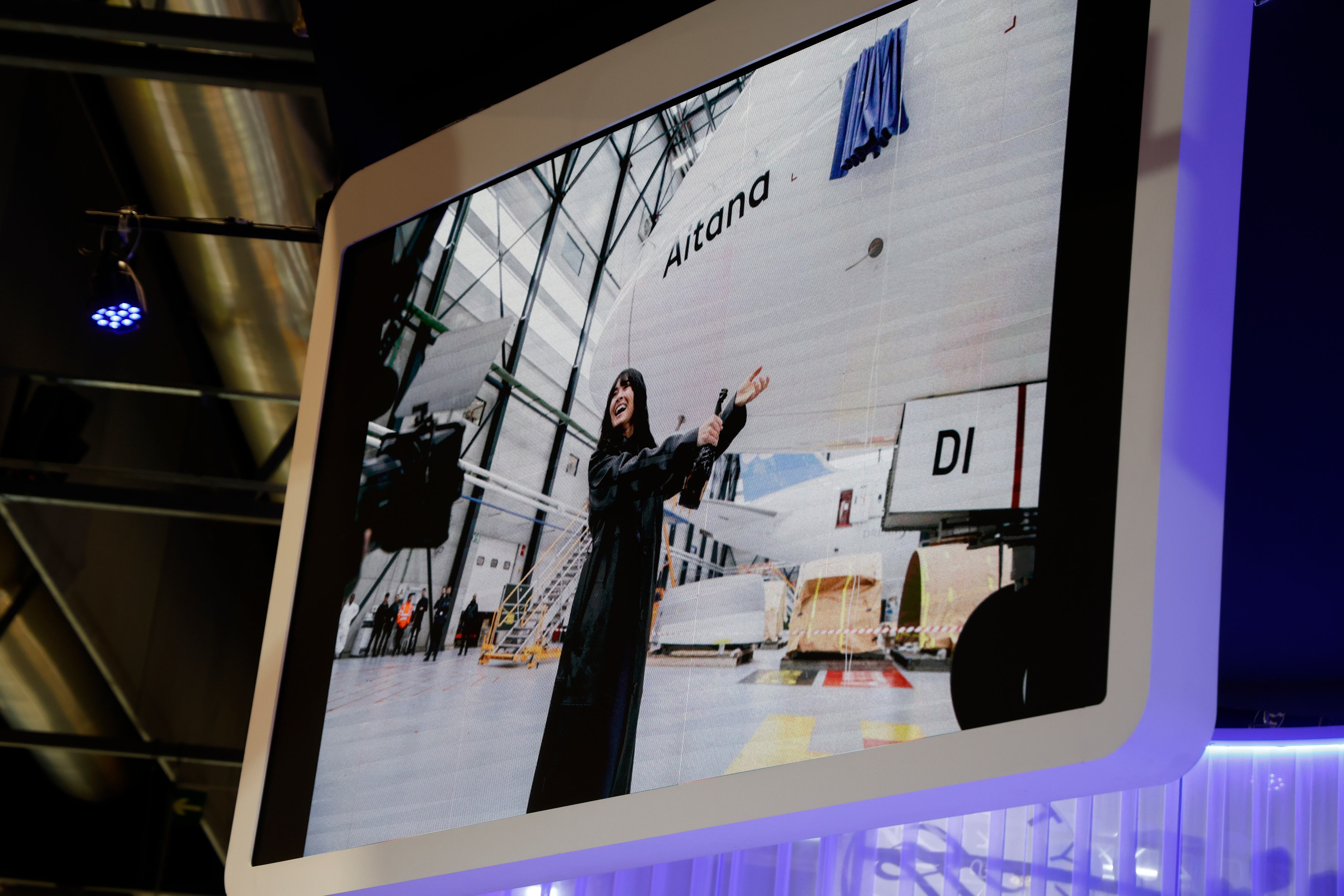 Aitana en la presentación de Air Europa