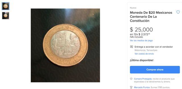 Moneda del centenario de la Constitución Mexicana