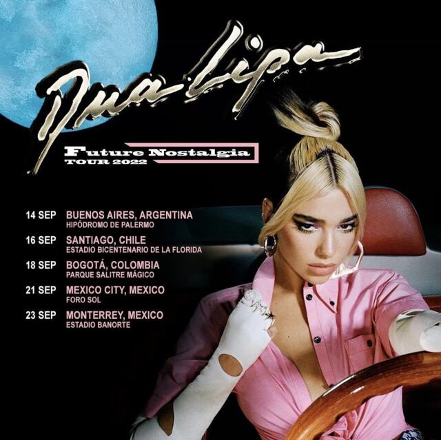 Dua Lipa en concierto en México, 21 y 23 de septiembre 2022, Ciudad de México y Monterrey