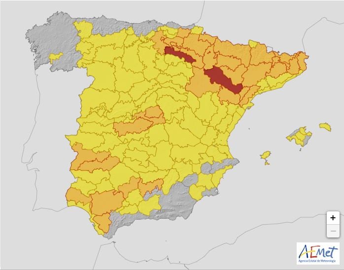 Avisos por calor extremo activos para el jueves 24 de agosto.