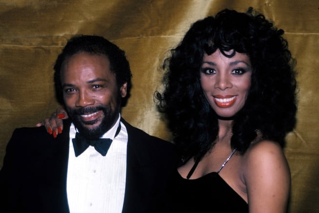 Quincy Jones y Donna Summer en el Savoy Theater de Nueva York en 1983