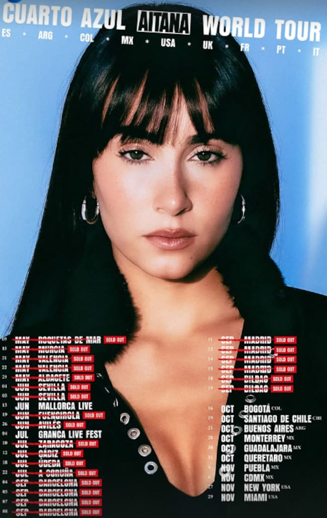 Aitana comparte las nuevas fechas en Latinoamérica