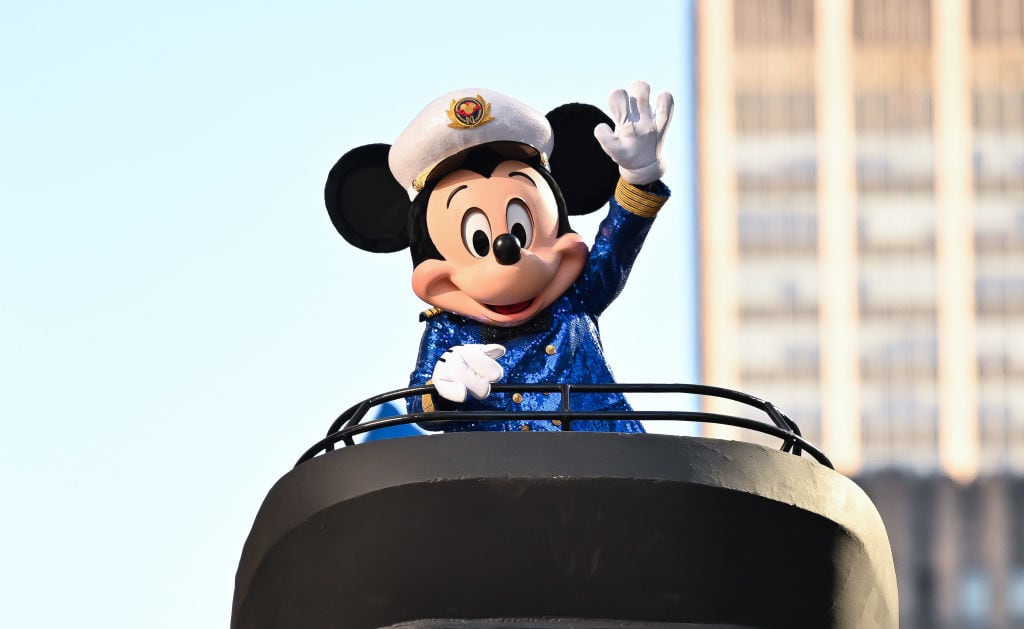 NEW YORK, NEW YORK - NOVEMBER 23: Mickey Mouse impersonator attends the 97th Annual Macy&#039;s Thanksgiving Day Parade on November 23, 2023 in New York City. (Photo by James Devaney/Getty Images)