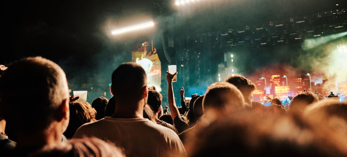 El público de una fiesta/concierto al aire libre
