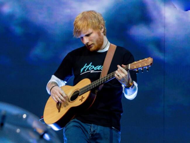 El artista británico Ed Sheeran, durante su concierto en el Wanda Metropolitano en Madrid.