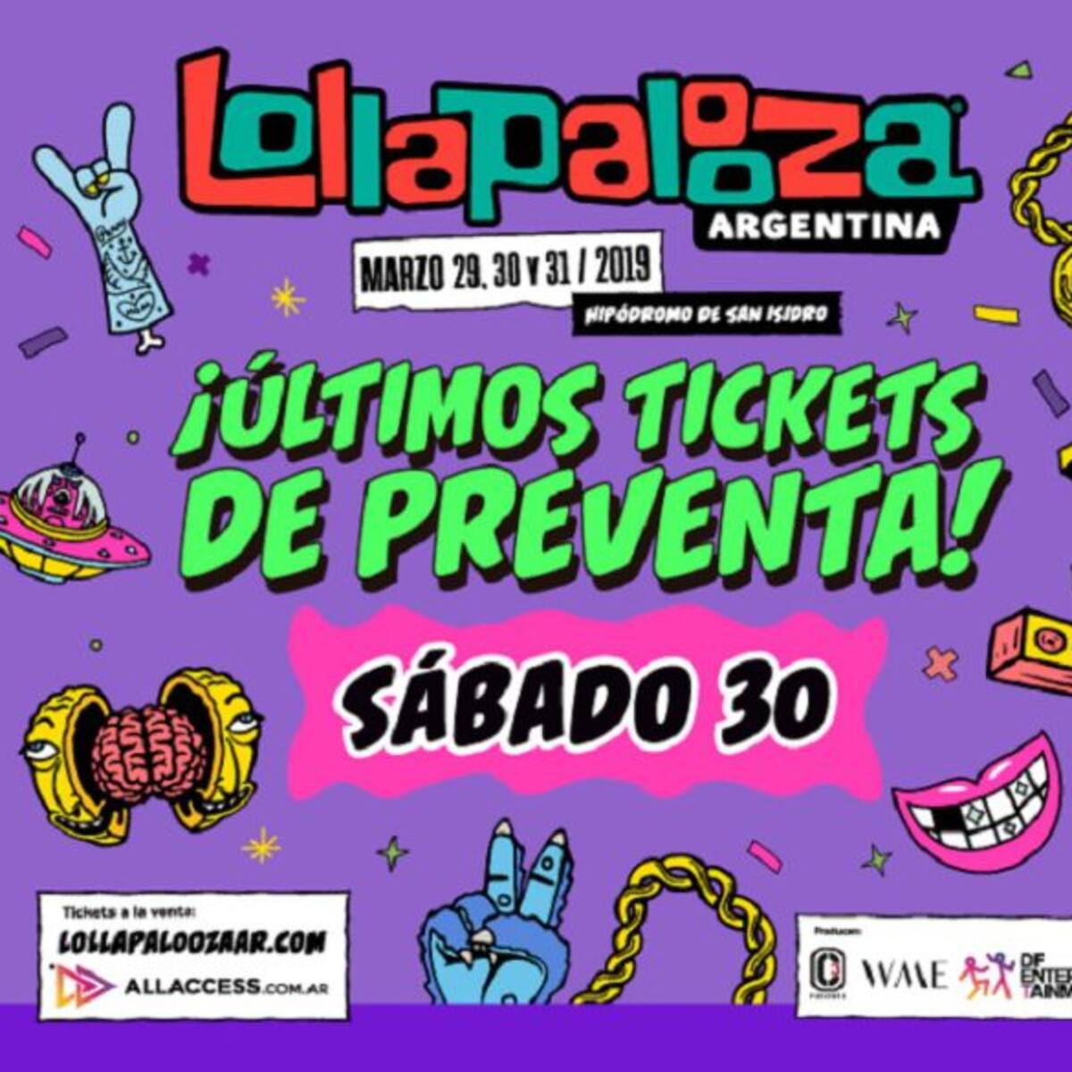 ¡Últimos tickets de Preventa para el sábado 30 de marzo!
