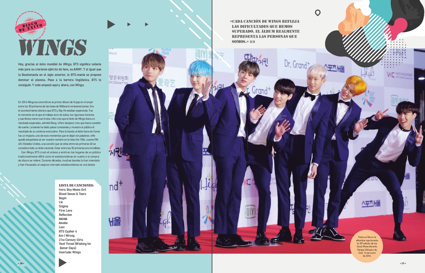 Páginas interiores de &#039;The Ultimate Fan Book: BTS&#039;.