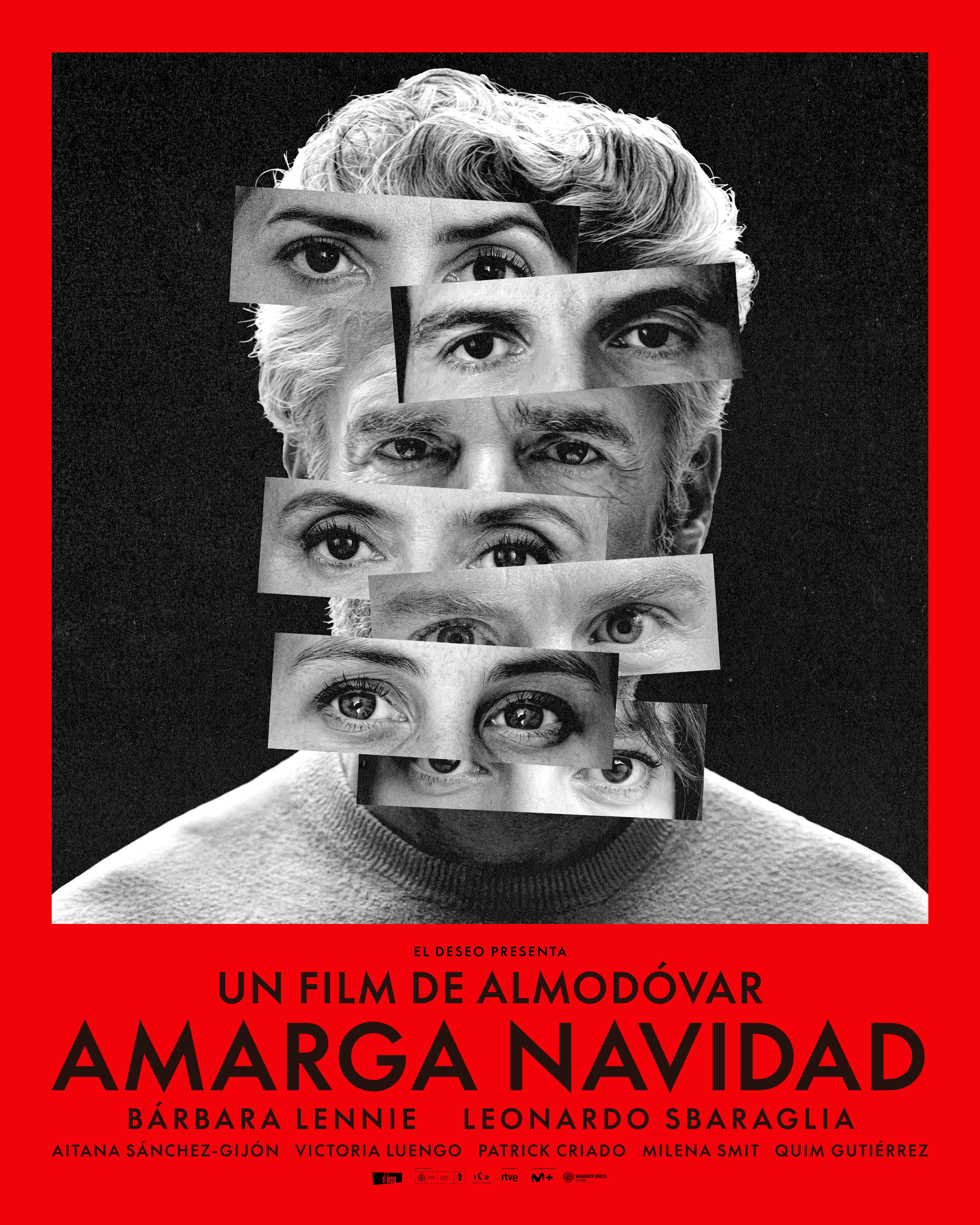 Cartel teaser de la película de Pedro Almodóvar 'Amarga Navidad'. / © El Deseo, diseño: Estudio Javier Jaén