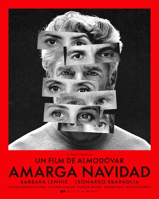 Cartel teaser de la película de Pedro Almodóvar 'Amarga Navidad'. / © El Deseo, diseño: Estudio Javier Jaén