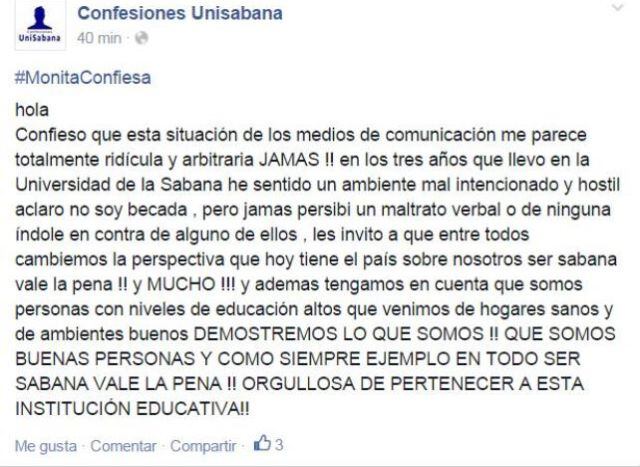 Foto: Facebook/Confesiones Unisabana