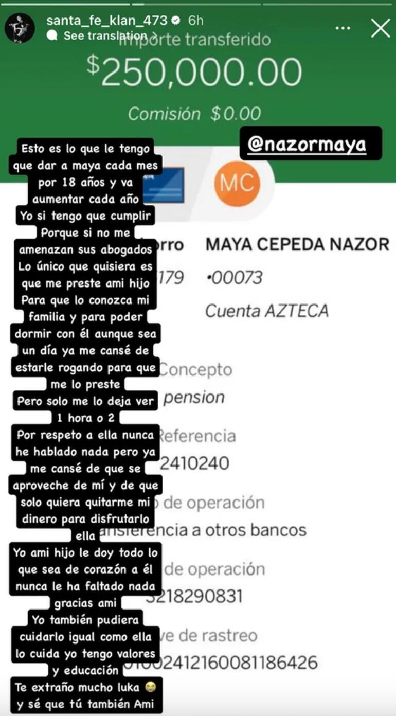 Santa Fe Klan asegura que a Maya solo le importa el dinero