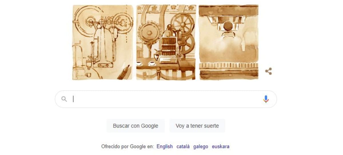 El doodle de hoy homenajea al inventor de la máquina de café espresso.