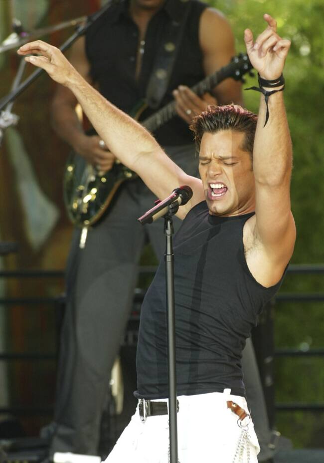 El puertorriqueño Ricky Martin, autor de algunas canciones del verano como María, La Copa de la vida, Livin' la vida loca o La Mordidita.