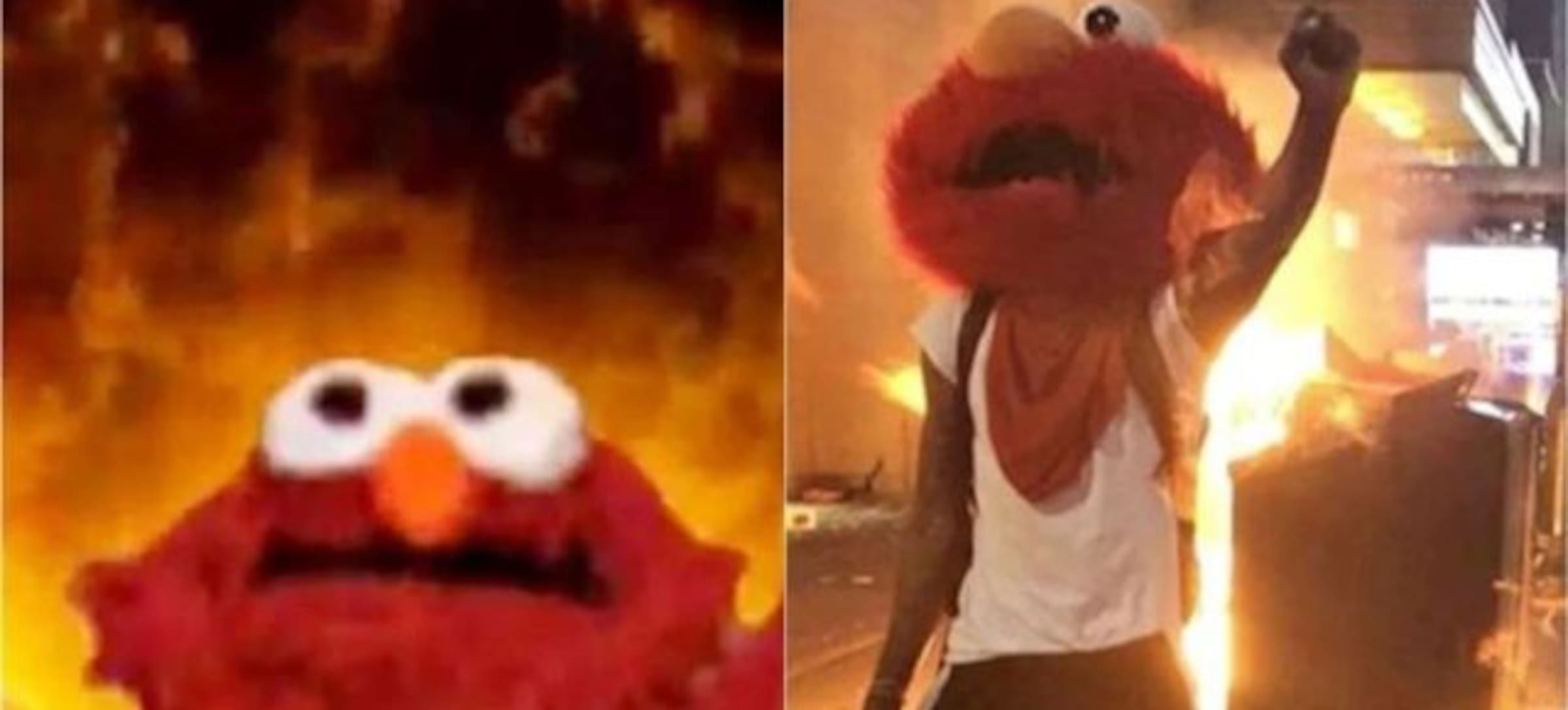 Recrean meme de Elmo en llamas para manifestación | Actualidad | LOS40 ...