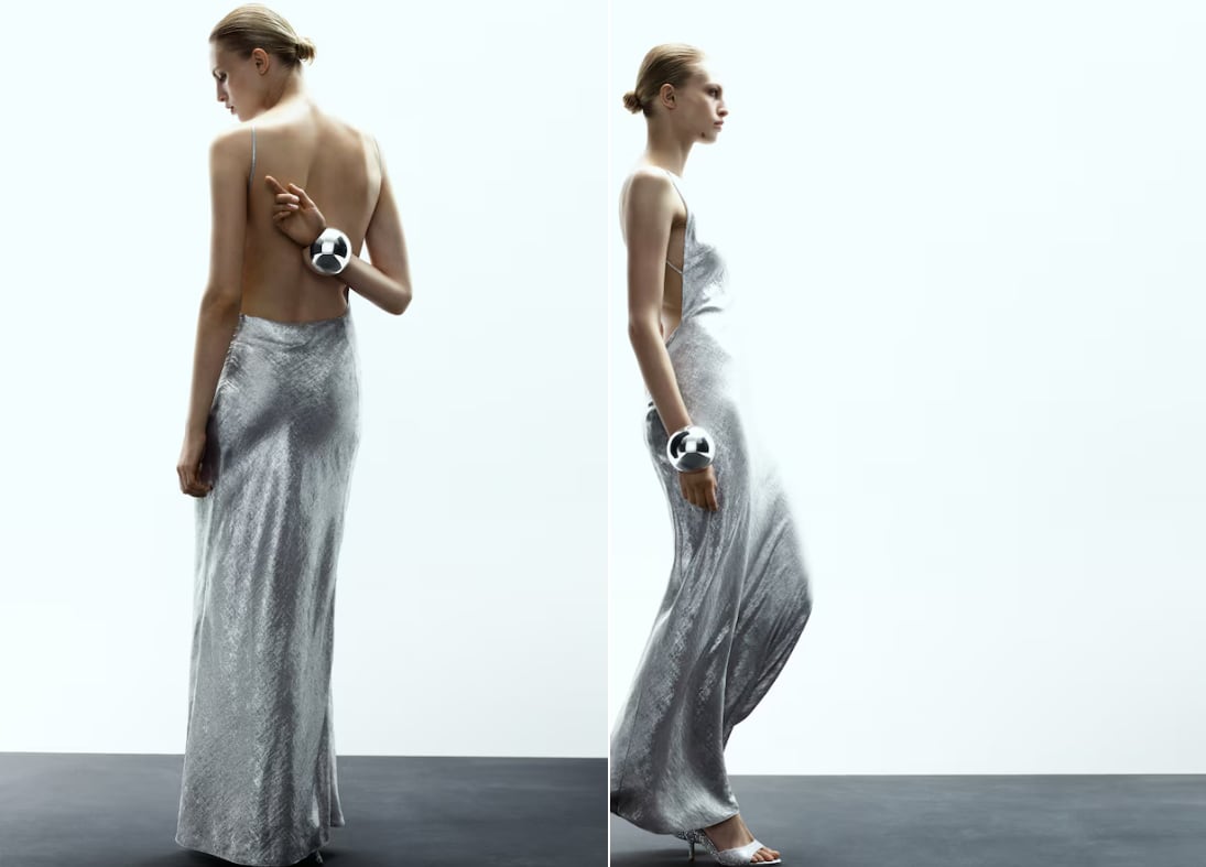 Vestido plateado para Nochevieja